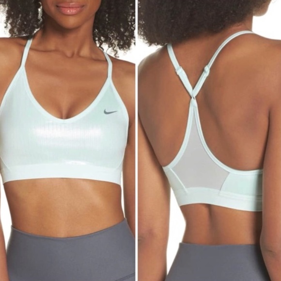 Nike Tops - Nike Pro Indy Dry Sports Bra Igloo Metallic